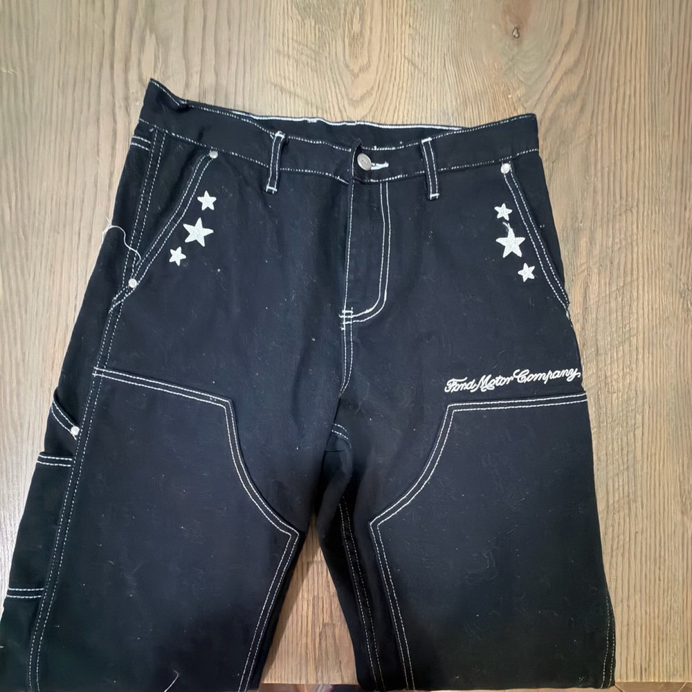 Ford Black Cargo Trousers with Star Accents - Picture 5 of 7